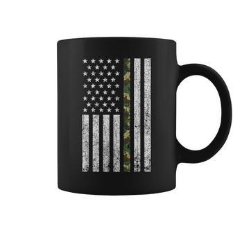 Thin Green Line Military Army Camo American Flag T Coffee Mug - Monsterry DE