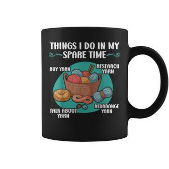 Things I Do In My Spare Time Crochet Crocheting Yarn Coffee Mug - Monsterry DE
