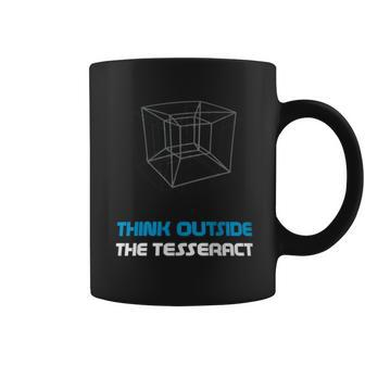 Think Outside The Tesseract Geometry Math Teacher Physics Coffee Mug - Monsterry