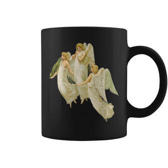 Three Beautiful Vintage Angels Friends In Heaven Coffee Mug - Monsterry AU