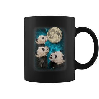 Three Pandas Howling At The Moon 3 Panda Galaxy Parody Coffee Mug - Thegiftio UK