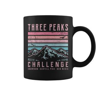 Three Peaks Challenge Retro National 3 Peak Vintage Mountain Coffee Mug - Monsterry DE