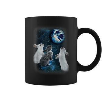 Three Rabbits Howling At The Moon Galaxy Parody Coffee Mug - Thegiftio UK
