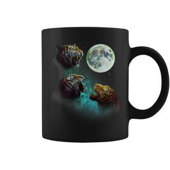 Three Tigers Howl At Moon 3 Wolfs Wolves Parody Coffee Mug - Monsterry
