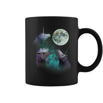 Three Unicorns Howl At Moon 3 Wolfs Wolves Parody Coffee Mug - Monsterry UK