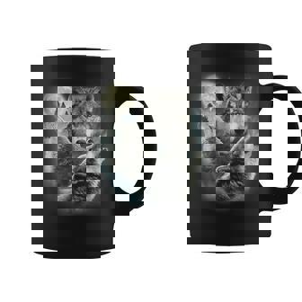 Three Wolves Howling At The Moon Wolf Lover Coffee Mug - Thegiftio