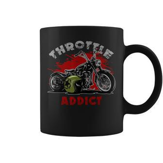 Throttle Addict Awesome Cool Bobber Motorcycle Coffee Mug - Monsterry DE