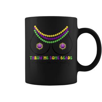 Throw Me Some Beads Boobs Mardi Gras Adult Women Coffee Mug - Monsterry