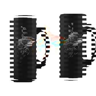 Tiburón Geométrico Animal Anime Arte Abstracto Taza de café - Regaloses