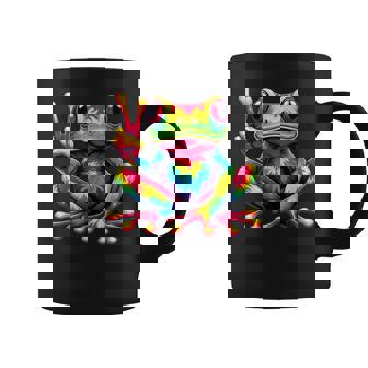 Tie-Dye Frog Animal Peace Sign Coffee Mug | Mazezy