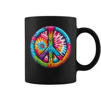 Tie-Dye Peace Sign Hippie Coffee Mug - Seseable