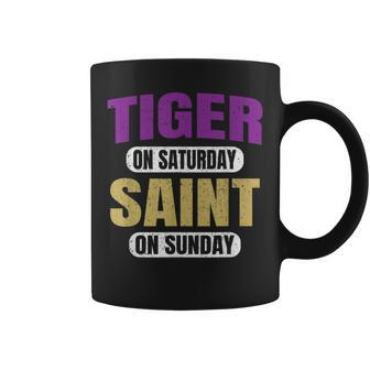 Tiger On Saturday Saint On Sunday Souvenir Vintage Coffee Mug - Monsterry UK