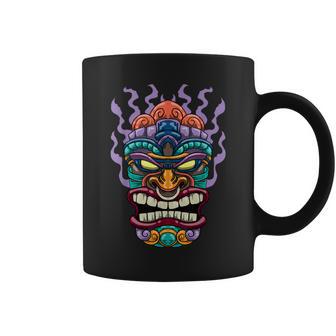 Tiki Mask Hawaiian Luau Talisman Tiki Totem Hawaii Coffee Mug - Monsterry