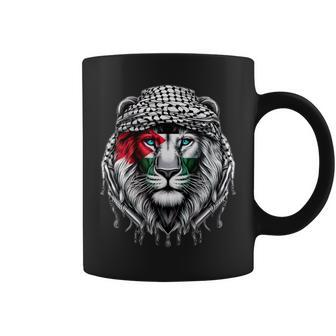 Time Of Palestine Lion Keffiyeh Coffee Mug - Seseable
