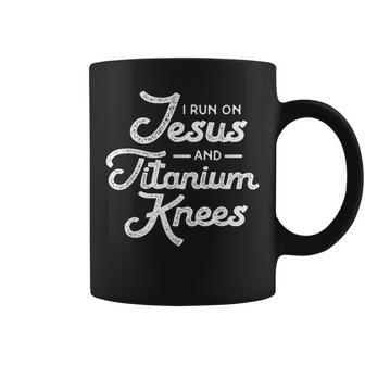 Titanium Bionic Knee Replacement Surgery Jesus Coffee Mug - Monsterry CA