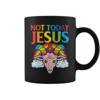 Today Not Jesus Satan Goat Satanic Rainbow Satanism Coffee Mug | Mazezy