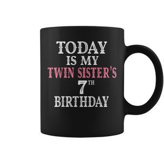 Today Is My Twin Sister's 7Th Birthday Party 7 Years Old Coffee Mug - Monsterry