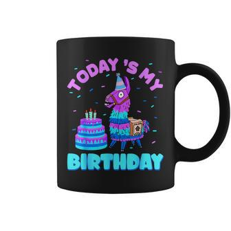 Todays My Birthday Llama Birthday Party Decorations Boys Kid Coffee Mug | Mazezy