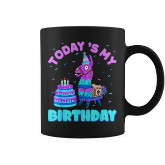 Todays My Birthday Llama Birthday Party Decorations Boys Kid Coffee Mug - Seseable