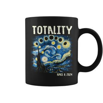 Total Solar Eclipse 2024 40824 Starry Night Painting Coffee Mug | Mazezy