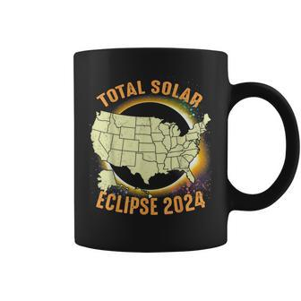 Total Solar Eclipse 2024 American Us Map Colorful Coffee Mug - Monsterry CA