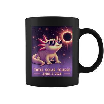 Total Solar Eclipse 2024 April 8 Axolotl In Glasses Coffee Mug | Mazezy