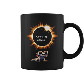 Total Solar Eclipse 2024 Axolotl In Astronomy Glasses Coffee Mug - Seseable