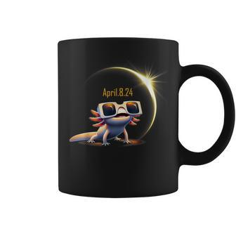 Total Solar Eclipse 2024 Axolotl In Astronomy Glasses Coffee Mug | Mazezy