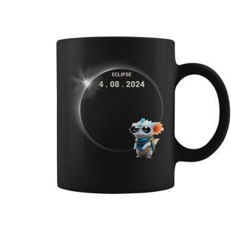 Total Solar Eclipse 2024 Axolotl In Astronomy Glasses Coffee Mug - Monsterry DE