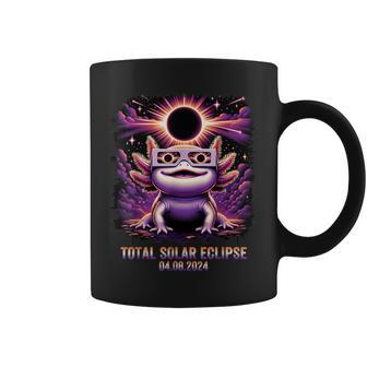 Total Solar Eclipse 2024 Axolotl Wearing Glasses Astronomy Coffee Mug - Monsterry DE