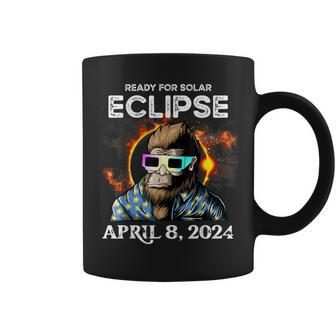 Total Solar Eclipse 2024 Bigfoot With Solar Eclipse Glasses Coffee Mug - Monsterry DE