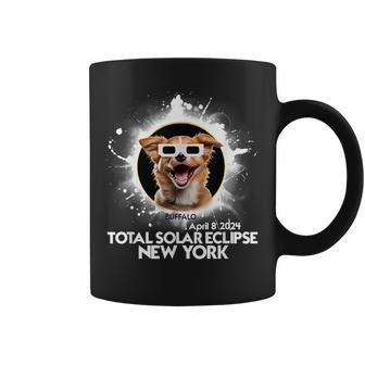 Total Solar Eclipse 2024 Buffalo New York Solar Eclipse Dog Coffee Mug - Monsterry CA