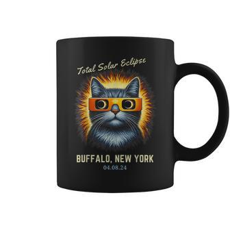 Total Solar Eclipse 2024 Buffalo New York Totality Cat Coffee Mug | Mazezy