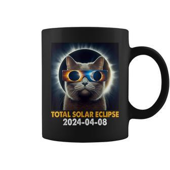 Total Solar Eclipse 2024 Cat April 8 America Totality Spring Coffee Mug - Seseable