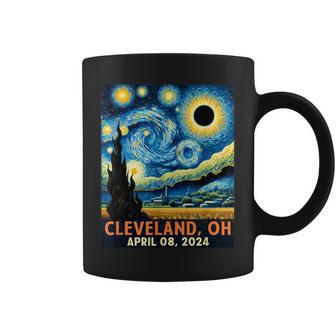 Total Solar Eclipse 2024 Cleveland Ohio Starry Night Coffee Mug | Mazezy