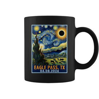 Total Solar Eclipse 2024 Eagle Pass Texas Starry Night Coffee Mug - Thegiftio UK