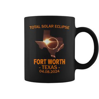 Total Solar Eclipse 2024 Fort Worth Texas Coffee Mug - Monsterry UK