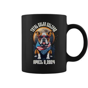 Total Solar Eclipse 2024 Frenchie Bulldog Dad Usa Flag Coffee Mug - Seseable