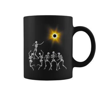 Total Solar Eclipse 2024 Dancing Skeleton Coffee Mug | Mazezy