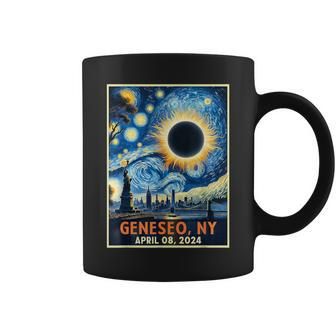 Total Solar Eclipse 2024 Geneseo New York Starry Night Coffee Mug | Mazezy