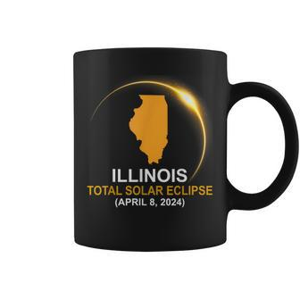 Total Solar Eclipse 2024 Illinois State Solar Eclipse Coffee Mug | Mazezy
