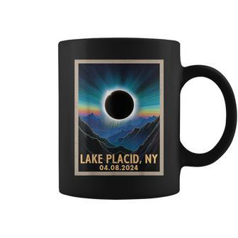 Total Solar Eclipse 2024 Lake Placid New York Vintage Coffee Mug | Mazezy