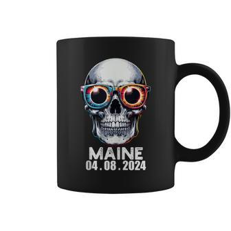 Total Solar Eclipse 2024 Maine Skull Solar Eclipse Coffee Mug - Thegiftio UK