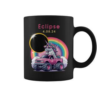 Total Solar Eclipse 2024 Monster Truck Unicorn Girl Coffee Mug | Mazezy