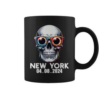 Total Solar Eclipse 2024 New York Skull Solar Eclipse Coffee Mug - Thegiftio UK