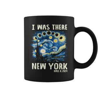 Total Solar Eclipse 2024 New York Starry Night Painting Coffee Mug | Mazezy