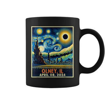 Total Solar Eclipse 2024 Olney Illinois Starry Night Coffee Mug | Mazezy