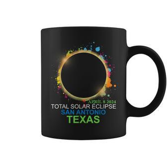 Total Solar Eclipse 2024 San Antonio Texas Colorful Totality Coffee Mug - Monsterry