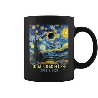 Total Solar Eclipse 2024 Starry Night Totality Van Gogh Coffee Mug | Mazezy