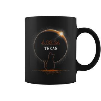 Total Solar Eclipse 2024 State Texas Cat Total Solar Eclipse Coffee Mug | Mazezy